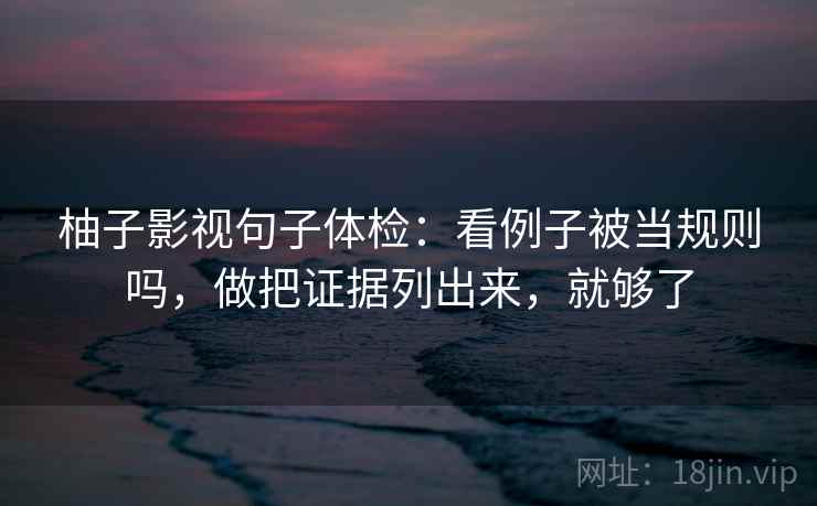 柚子影视句子体检：看例子被当规则吗，做把证据列出来，就够了  第2张